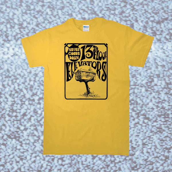 13TH FLOOR ELEVATORS - NEVER COME DOWN - YELLOW - T-SHIRT