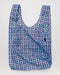 Wavy Gingham Blue - Big Baggu Reusable Bag