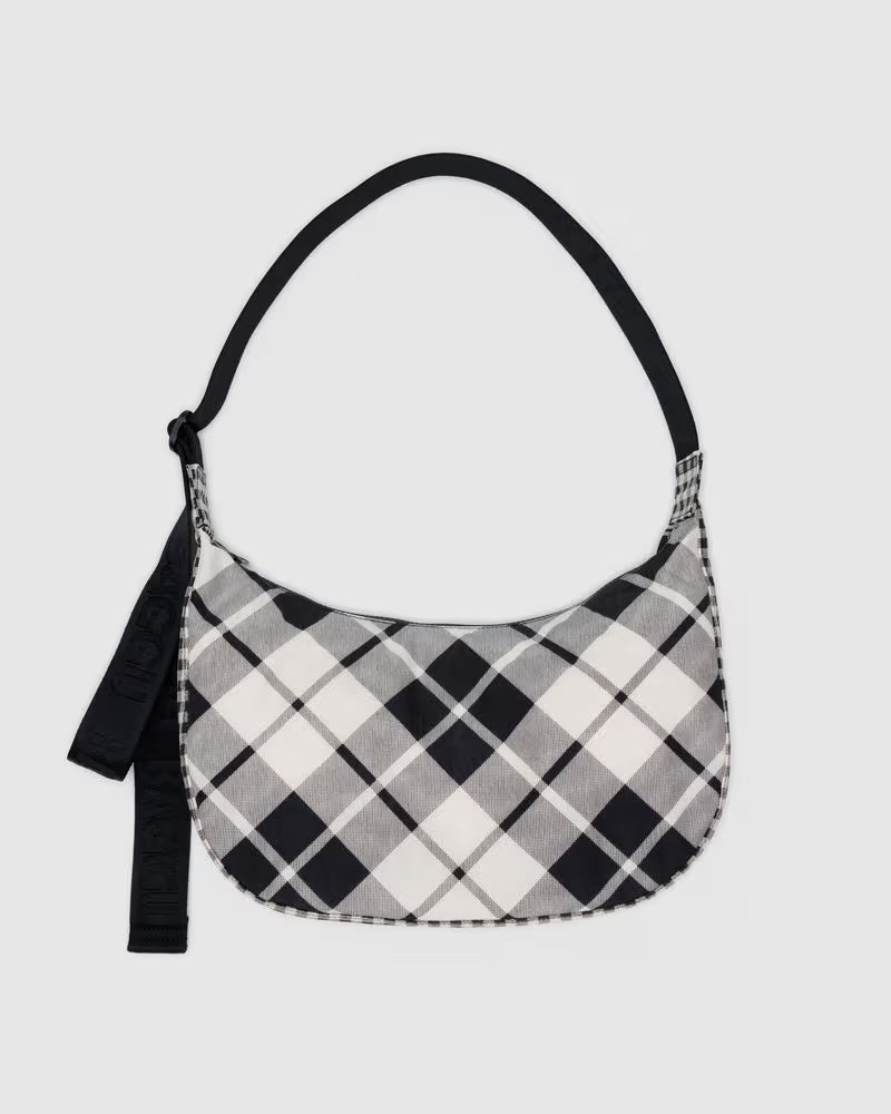 Baggu  - Large Mixed Plaid Crescent Bag
