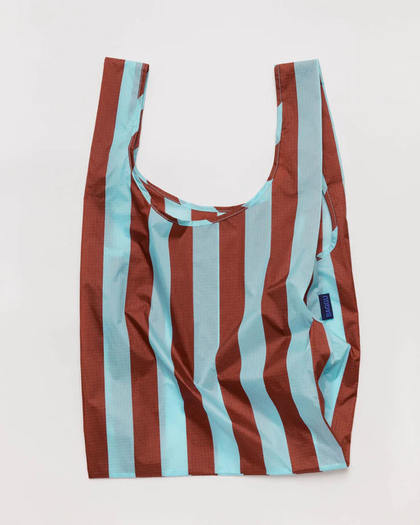 Raisin Awning Stripe - Standard Baggu Reusable Bag