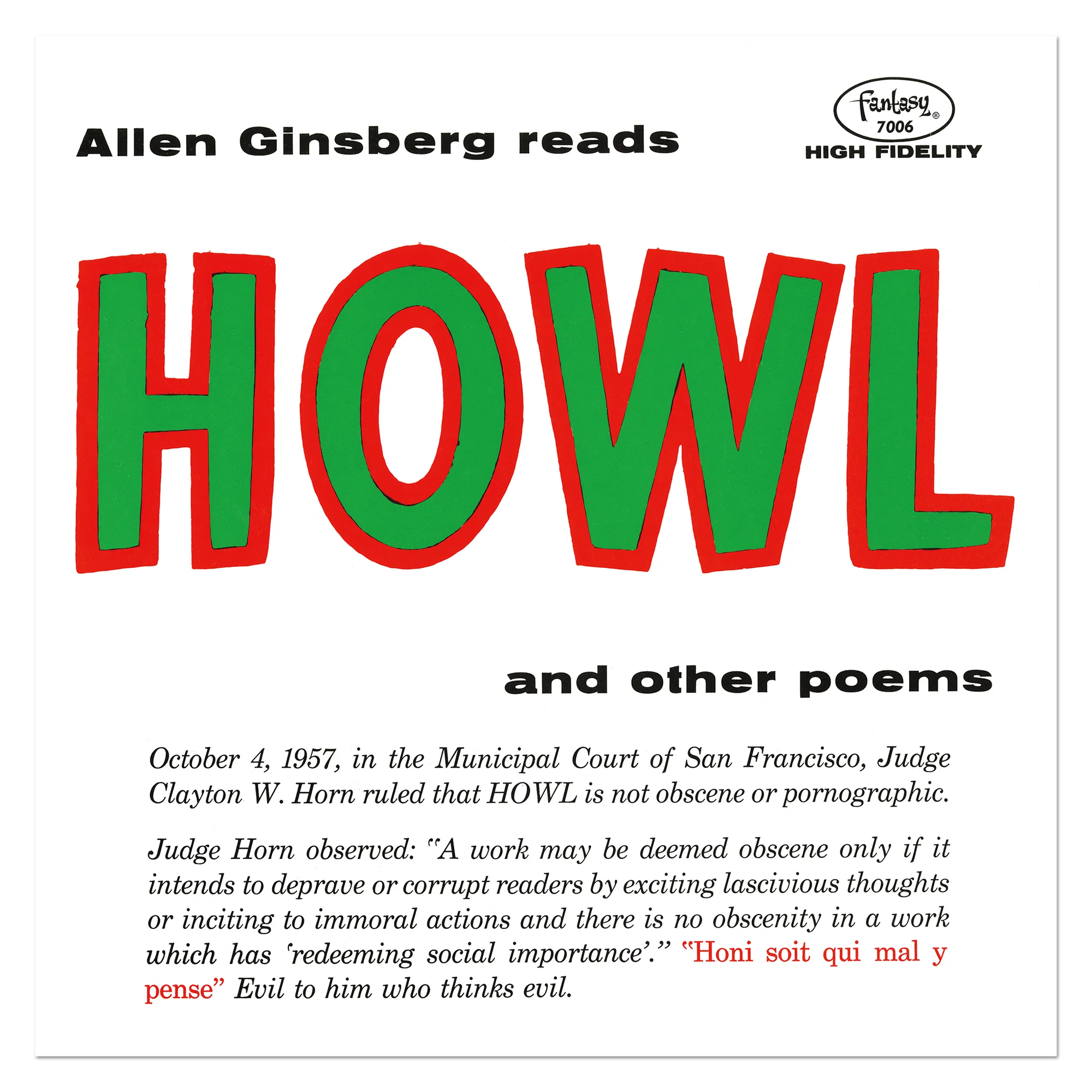 Allen Ginsberg - Howl And Other Poems (New Vinyl)