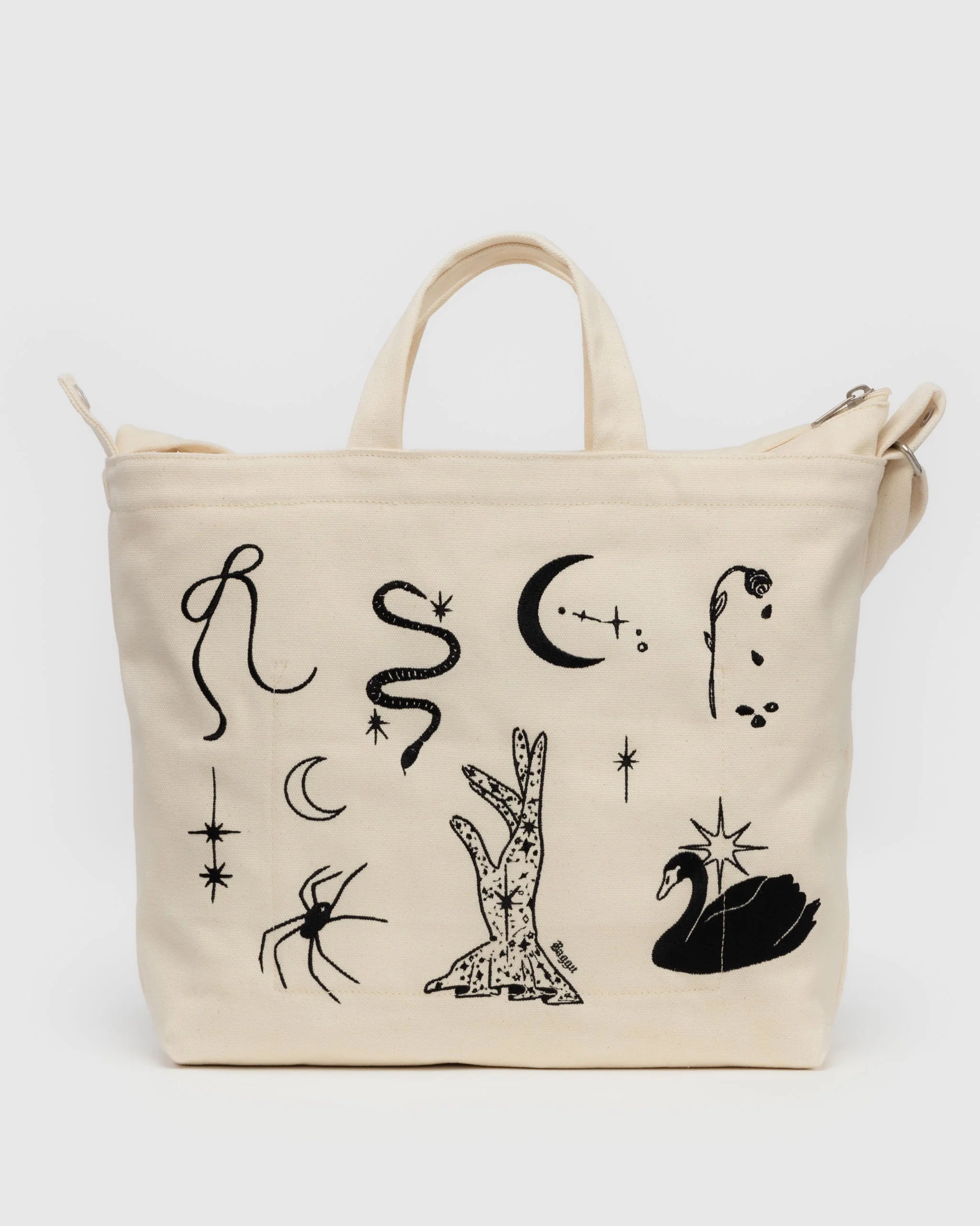 BAGGU Horizontal Zip Duck Bag - Embroidered Ballet Icons