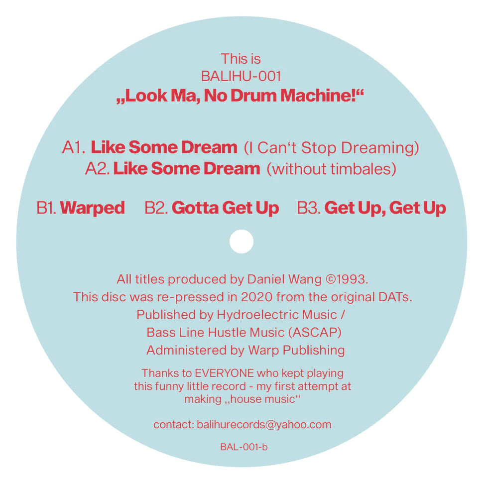 Daniel Wang - The Look Ma No Drum Machine EP (New Vinyl)