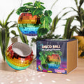 Disco Ball Hanging Planter - 6" Rainbow