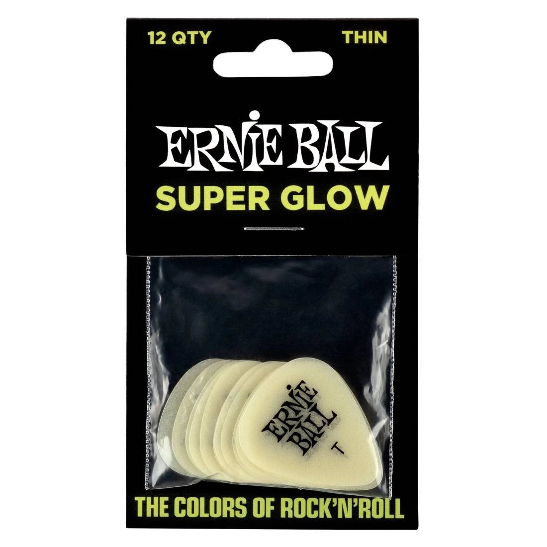 Ernie Ball Guitar Picks - Packs of 12, Super Glow
