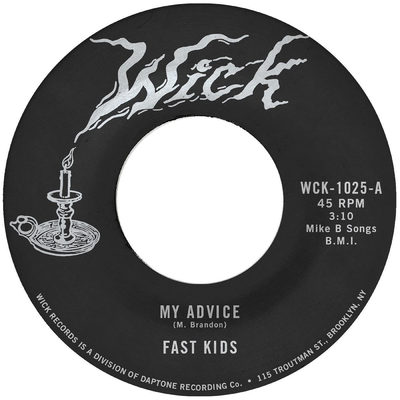 Fast Kids - My Advice B/W Out Of State Plates 7" (New Vinyl)