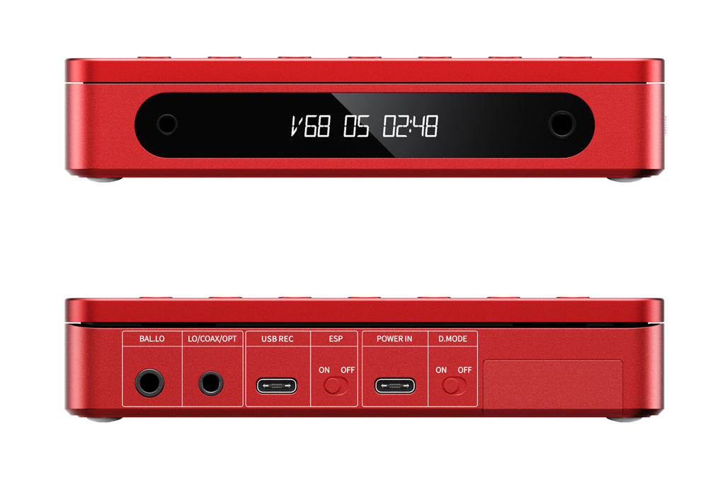 FiiO DM13 Multifunctional Portable Stereo CD Player with Long-Lasting Battery, Supports USB Ripping, Optical/coaxial/3.5mm/4.4mm outputs (Red)