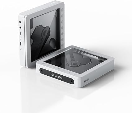 FiiO DM13 Multifunctional Portable Stereo CD Player with Long-Lasting Battery, Supports USB Ripping, Optical/coaxial/3.5mm/4.4mm outputs (White Skylight/Clear)