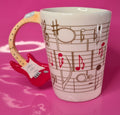 Headstock Rock Guitar Shaped Red Strat Handle Ceramic Mug
