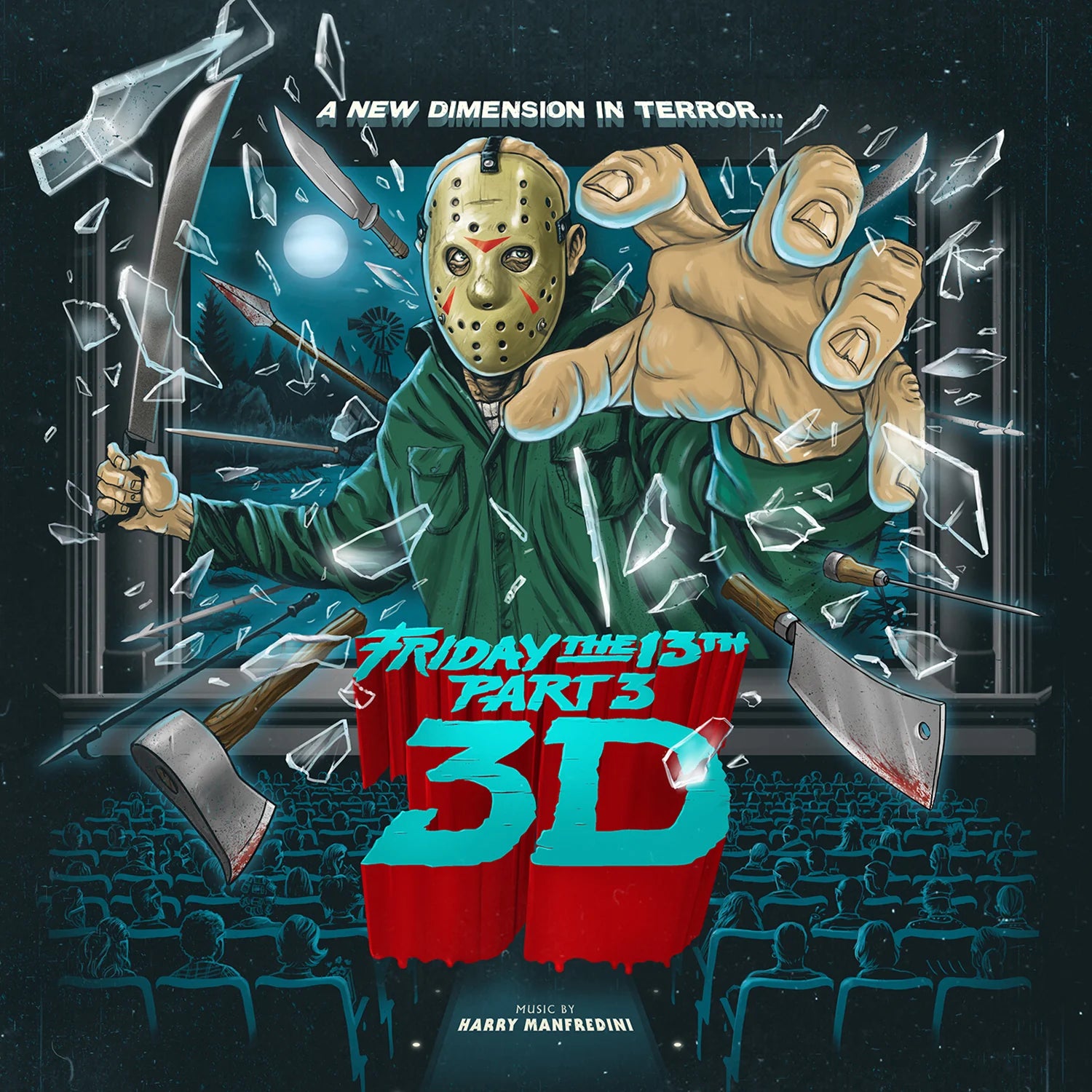 Henry Manfredini - Friday The 13th Part III (1982 Original Score) (3D Lenticular Album Cover) (Metallic Red & Blue Swirl) (New Vinyl)