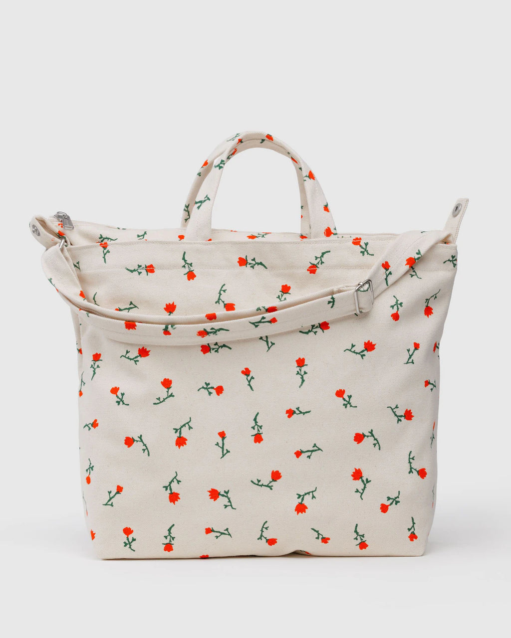 Horizonal Zip - Painted Wildflower Baggu Duck Tote (Canvas)