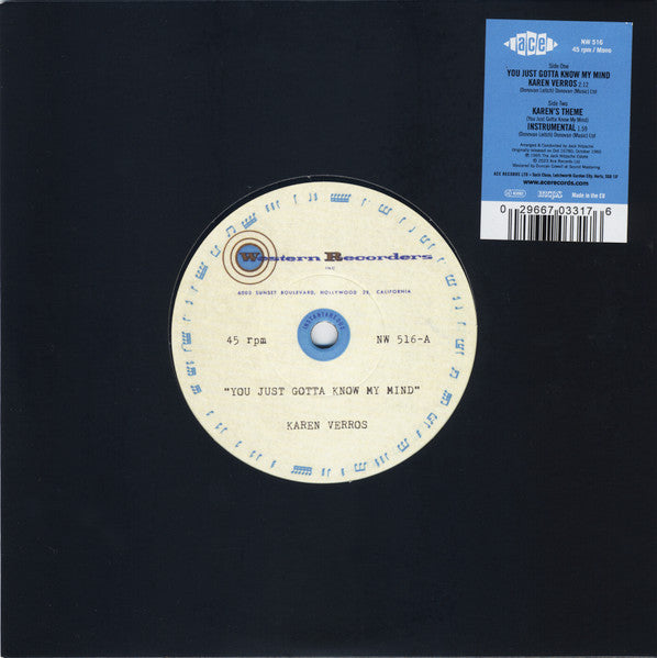 Karen Verros - You Just Gotta Know My Mind 7" (New Vinyl)