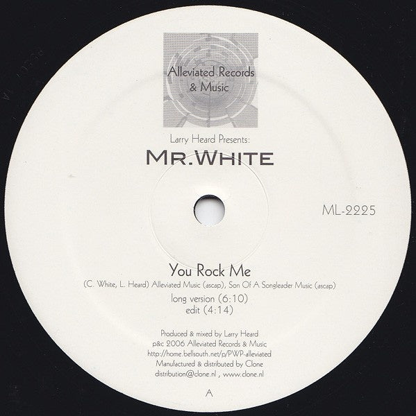 Larry Heard Presents Mr. White - You Rock Me/Sun Can't Compare (12") (New Vinyl)