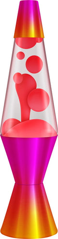 Lava Lamp Classic - PINK WAX / CLEAR LIQUID / PINK, ORANGE, YELLOW OMBRE BASE 14.5" - For PICK UP ONLY