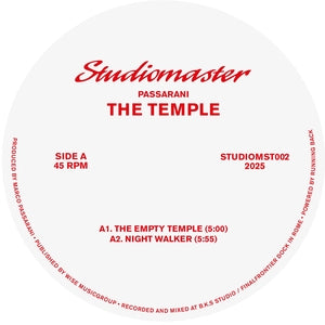 Marco Passarani - The Temple 12" (New Vinyl)