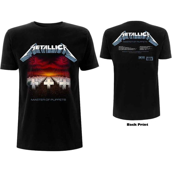 Metallica - Master Of Puppets T-Shirt (Back Print Track List)