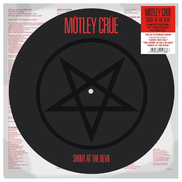 Motley Crue - Shout At The Devil (Picture Disc) (New Vinyl)