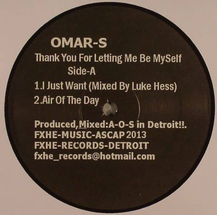 Omar S - Thank You For Letting Me Be Myself Part 1 (New vinyl)
