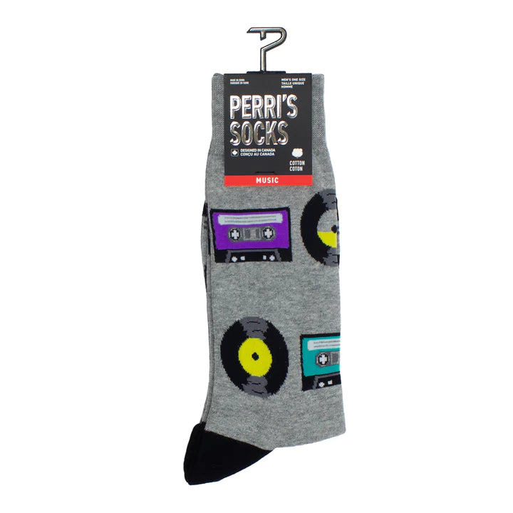 Perri Socks - RETRO VINYL & CASSETTE CREW KNIT IN SOCKS - One Size