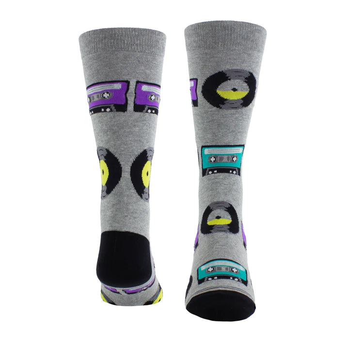 Perri Socks - RETRO VINYL & CASSETTE CREW KNIT IN SOCKS - One Size
