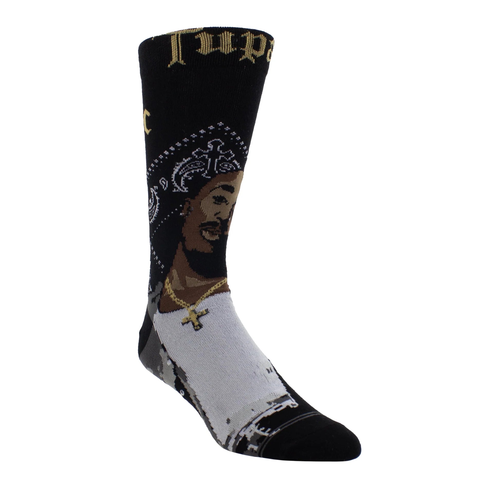 Perri Socks - TUPAC Black Bandana Socks - One Size