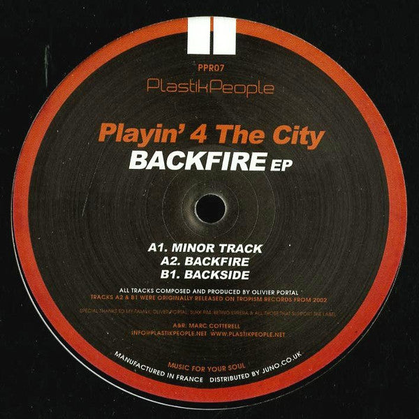 Playin' 4 The City – Backfire EP (New Vinyl)