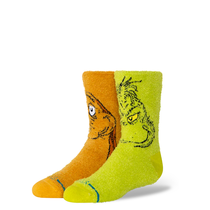 STANCE - Kid's Size Grinch and Max Fuzzy Crew Socks