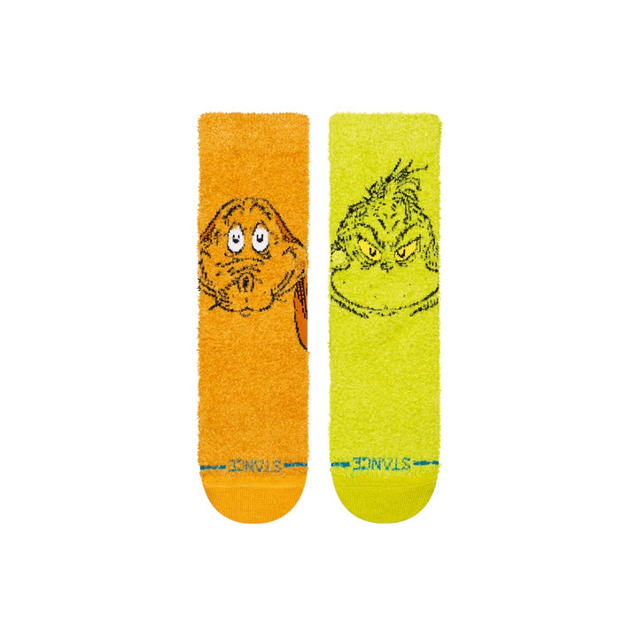 STANCE - Kid's Size Grinch and Max Fuzzy Crew Socks