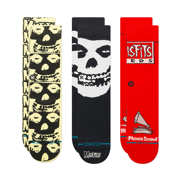 STANCE - Stance X Misfits Coffin (3 Pairs of Socks + twin enamel  pins) Box Set