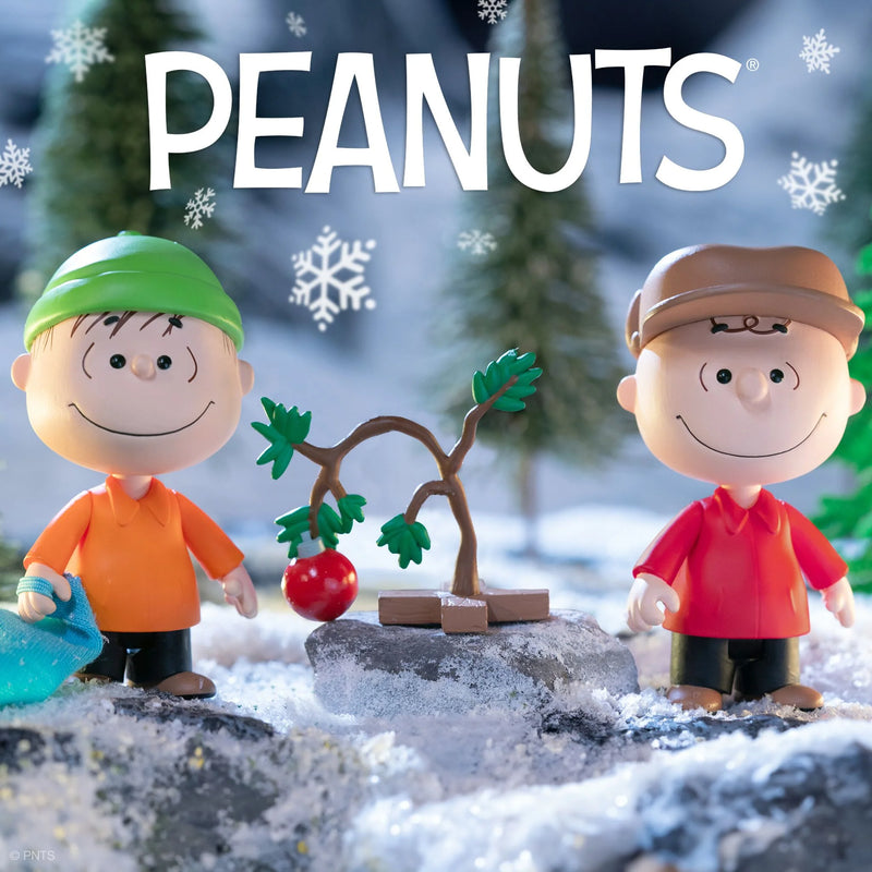SUPER7 - Peanuts ReAction - Wave 6 Holiday Box Set - Charlie Brown & Linus & Sad Tree
