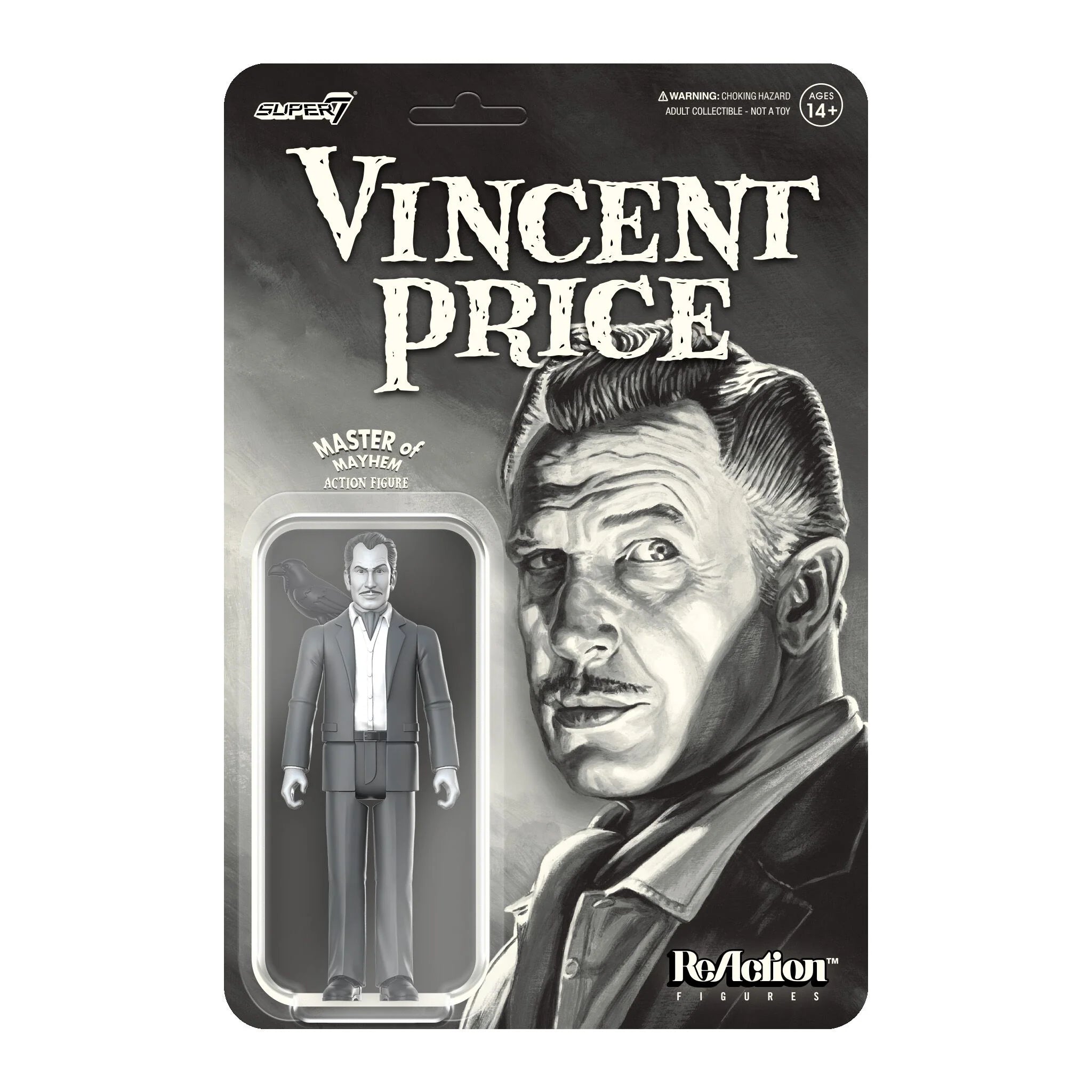 SUPER7 - Vincent Price ReAction Figure Vincent Price (Grayscale)