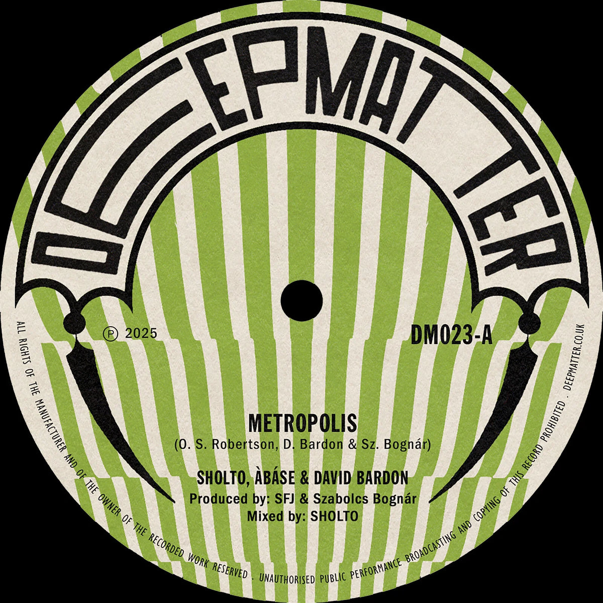 Sholto/Abase/Dave Bardon - Metropolis/The Right Orchid 7" (New Vinyl)