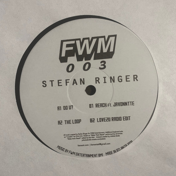 Stefan Ringer - FWM 003 (12") (New Vinyl)