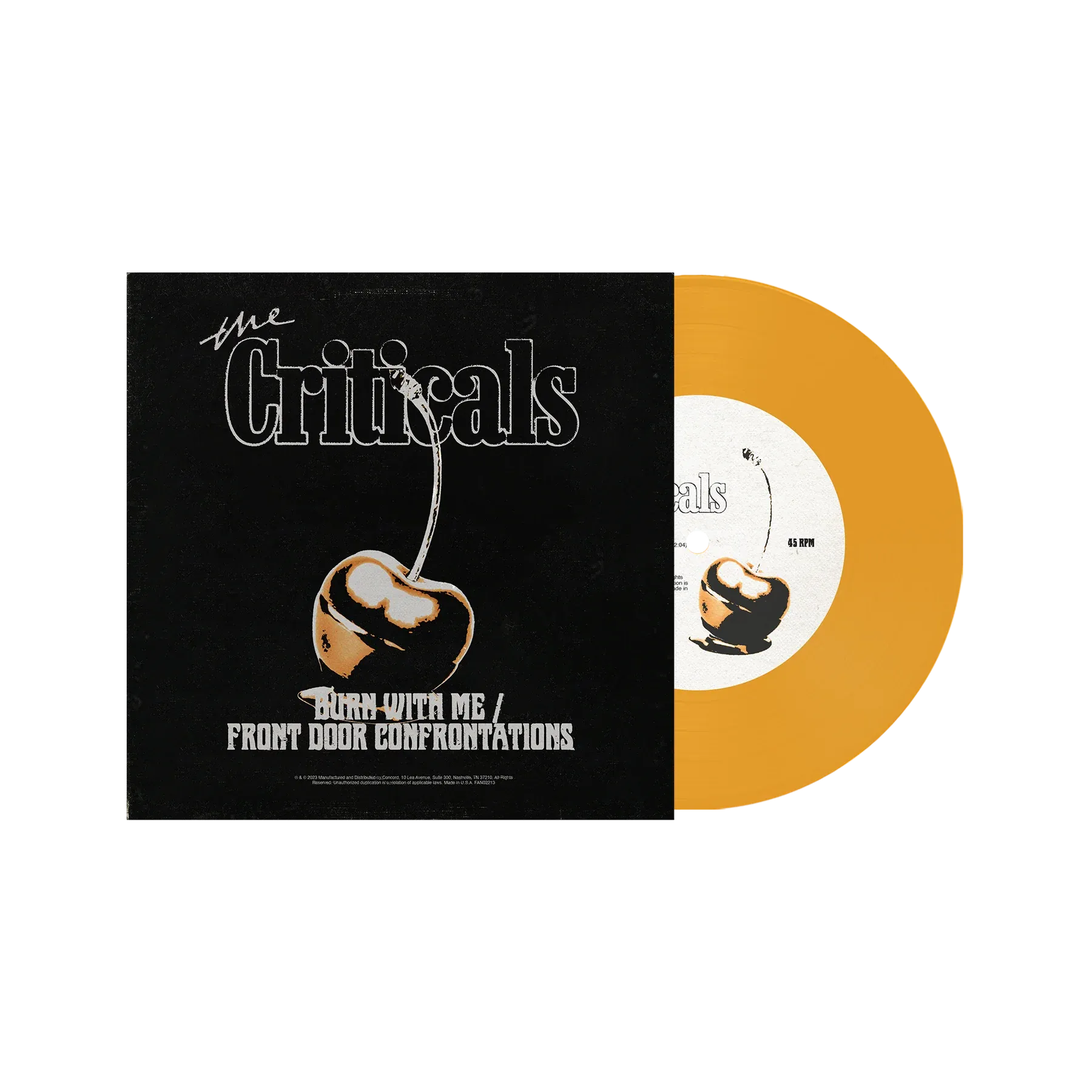 The Criticals -  Burn With Me/Front Door Confrontations (7") (Yellow Vinyl) (New Vinyl)
