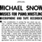 Michael Snow - Musics For Piano, Whistling, Microphone and Tape Recorder (New Vinyl)