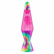 Lava Lamp Classic - PINK WAX / PINK LIQUID / SPARKLY TIE DYE BASE 14.5" - For PICK UP ONLY