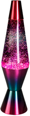 Lava Lamp Classic - BERRY RAINBOW GLITTER & BASE / CLEAR LIQUID 14.5" - For PICK UP ONLY