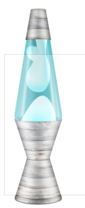 Lava Lamp Classic - WHITE WAX / TEAL LIQUID / RECLAIMED WOOD BASE 14.5" - For PICK UP ONLY