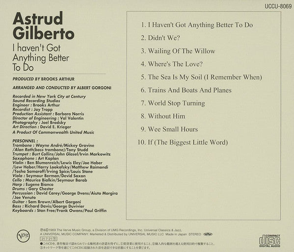 Astrud Gilberto - I Haven't Got Anything Better To Do (Japan Import) (New CD)
