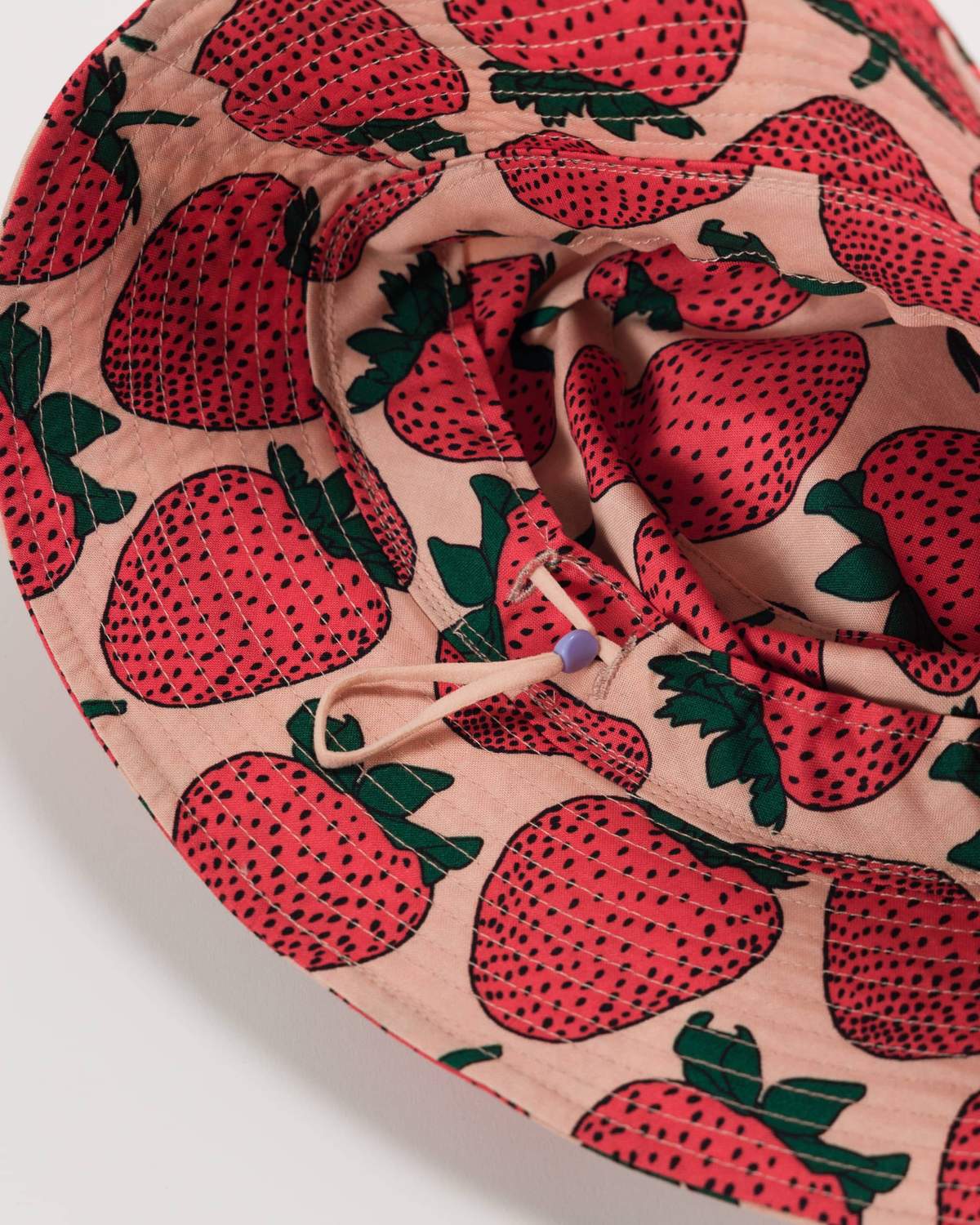 Baggu Organic Cotton  Strawberry Hat Kids Terry Bucket Hat | Strawberry — b+b kids – bug + bean kids main image 4