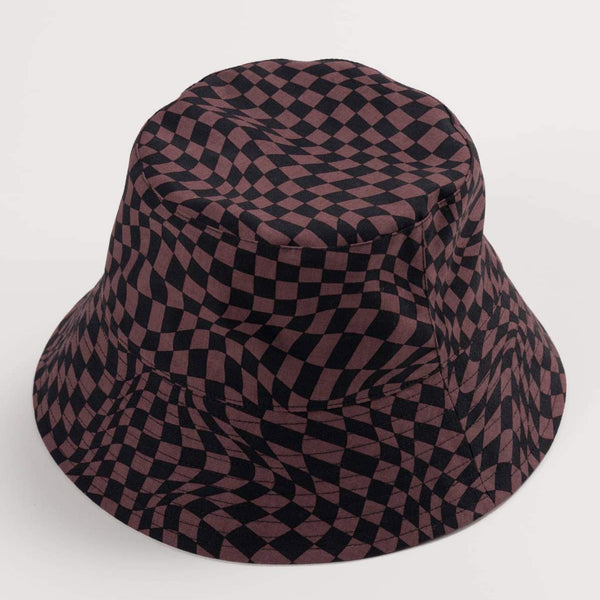 BAGGU Trippy Checker Bucket Hat Baggu - Bucket Hat in Black Trippy Checker - Lucky Sweater main image 4