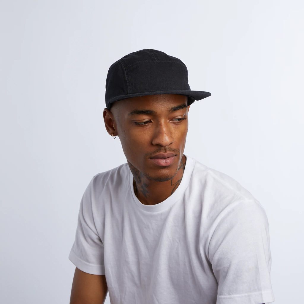 Coal - Edison Washed 5 Panel Cap - Black