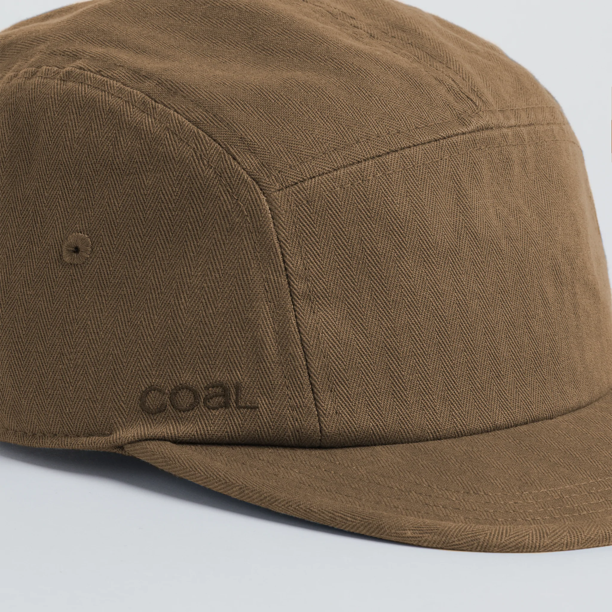 Coal - Edison Washed 5 Panel Cap - Light Brown