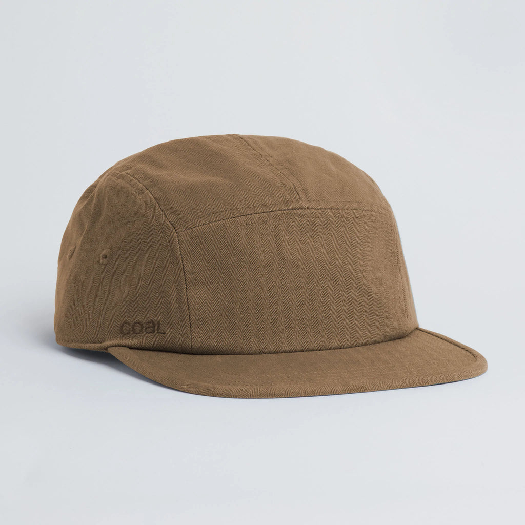 Coal - Edison Washed 5 Panel Cap - Light Brown