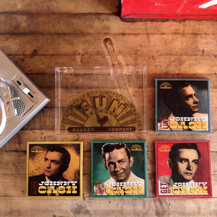 Crosley RSD3 Mini 3" Turntable w/ 4 Johnny Cash Singles