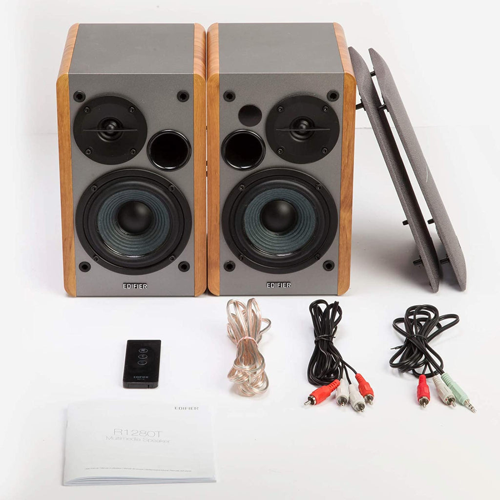 Edifier R1280T Powered Bookshelf Speakers - 2.0 Stereo Active Near Field Monitors - Studio Monitor Speaker - Wooden Enclosure - 42 Watts RMS -   *AVAILABLE FOR IN-STORE PICKUP ONLY*