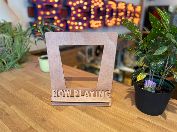 Sonic Boom - "Now Playing" Wood Laser Cut Stand