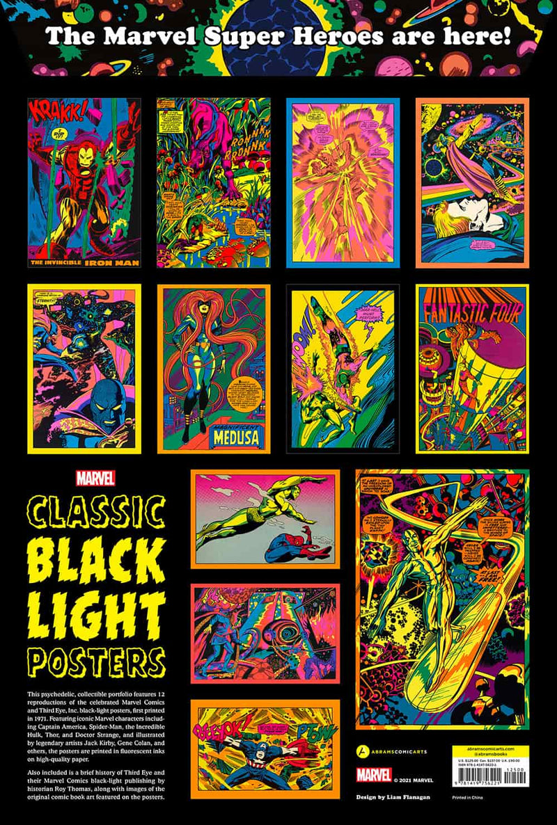 Marvel Classic Black Light Posters (New Book/Posters)