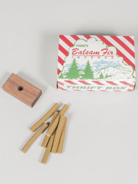 PAINE's 50 BALSAM FIR INCENSE LOGS (3/8″ WIDE X 1 1/4″ LONG) - Thrift Box 50 PCS W/ HOLDER.
