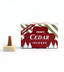 PAINE's RED CEDAR INCENSE CONES (1/2″ BASE X 1 1/4″ TALL) - Thrift Box 50 PCS W/ HOLDER.